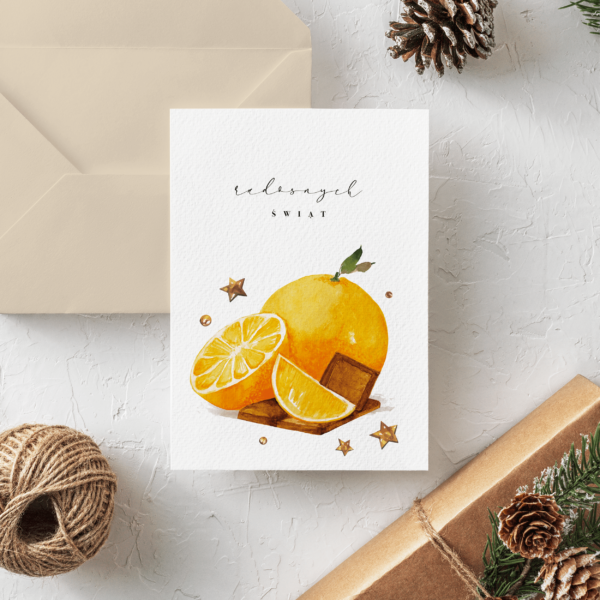 Świąteczna kartka pachnąca- pomarańcze